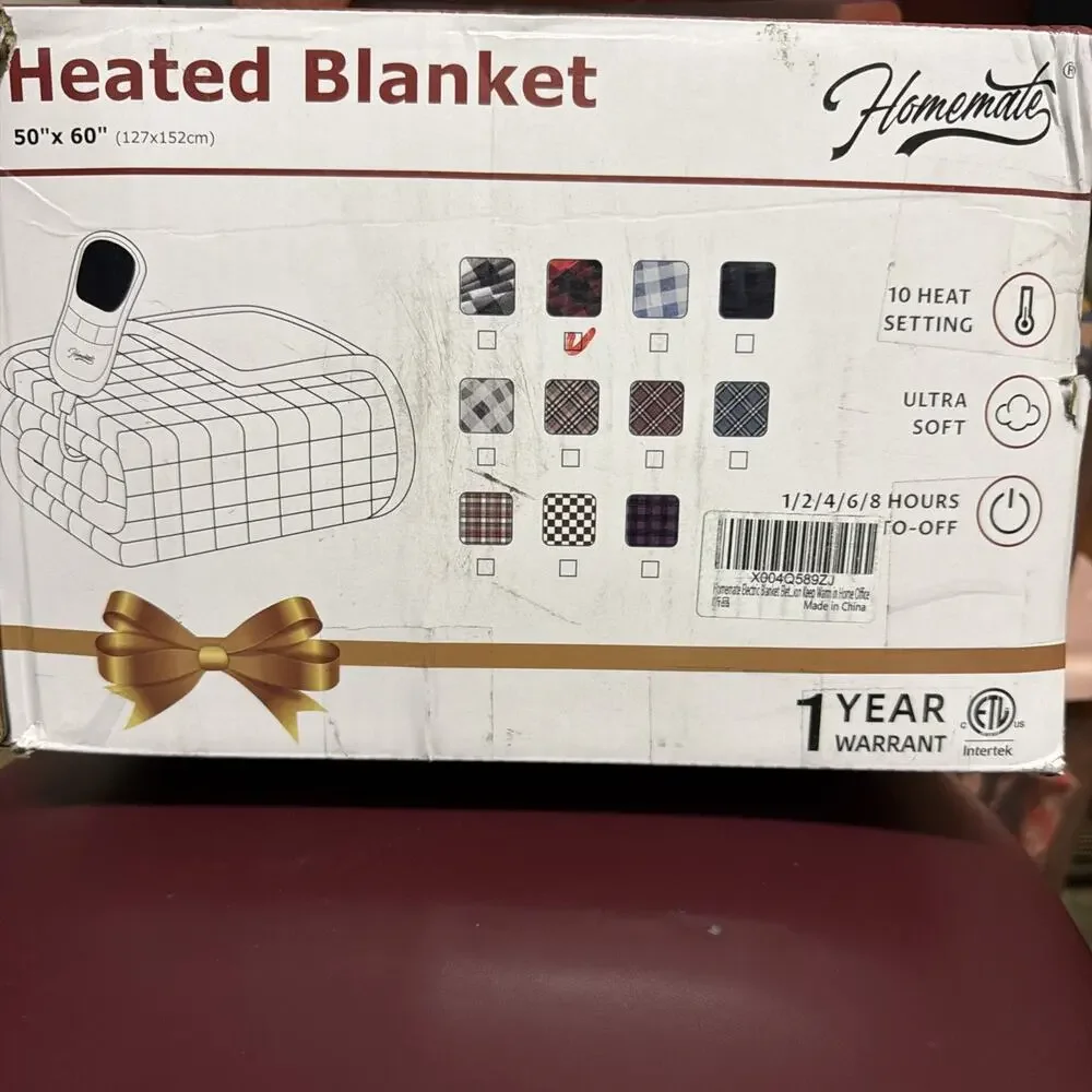 Homemate Electric Blanket Heated Throw - 50“x60“ Ultra Soft Cozy Flannel Rex